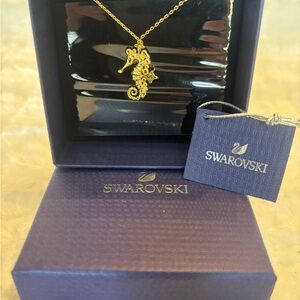 Swarovski Gold Seahorse Pendant Necklace